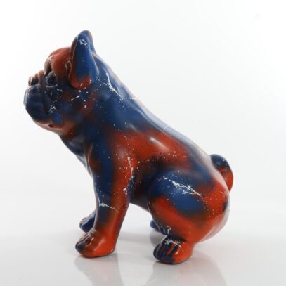 CS177 BRUCE (Red/Blue) Bulldog Sitting Cloudy