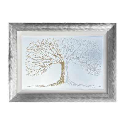 CC1398LAM Silver-Gold Tree Mirror 84 x 114 cm