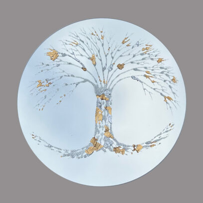 CC1400LAM80 Silver-Gold Circle Tree Mirror 80cm