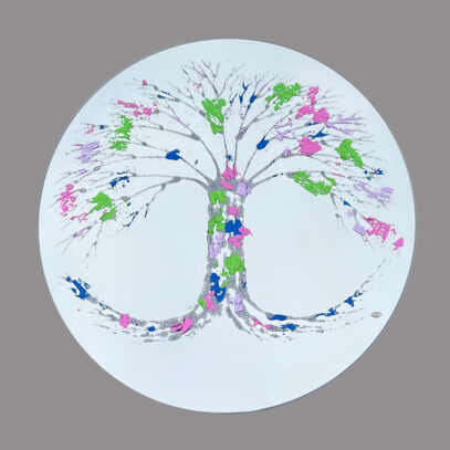 CC1401LAM80 Multicolour Circle Tree Mirror 80cm